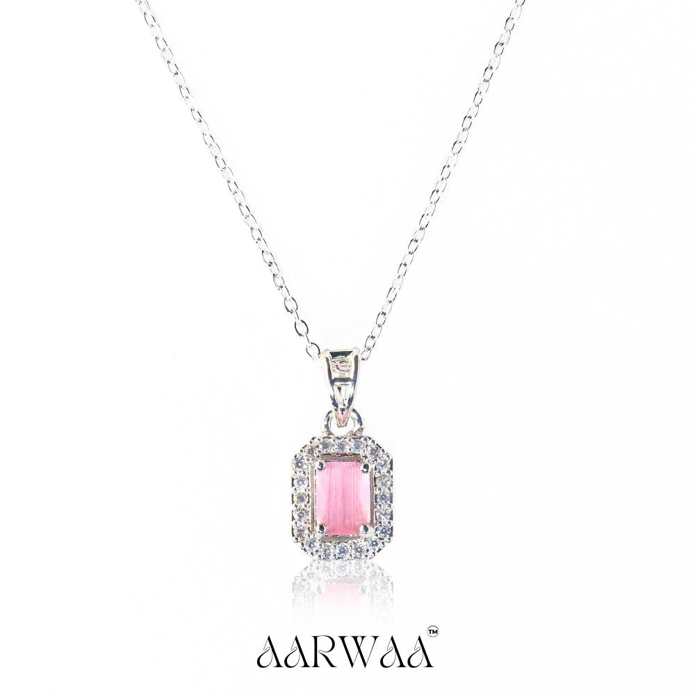 Aarwaa™ Pink Square Necklace