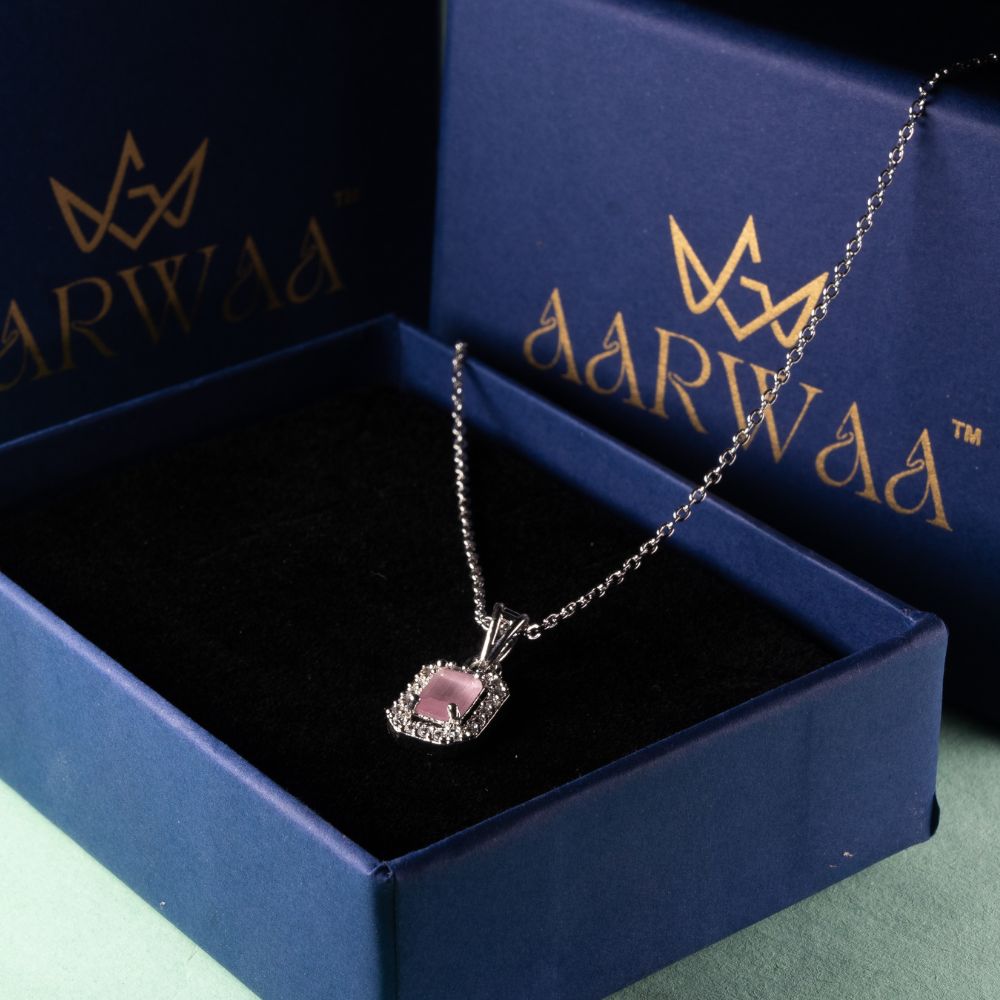 Aarwaa™ Pink Square Necklace