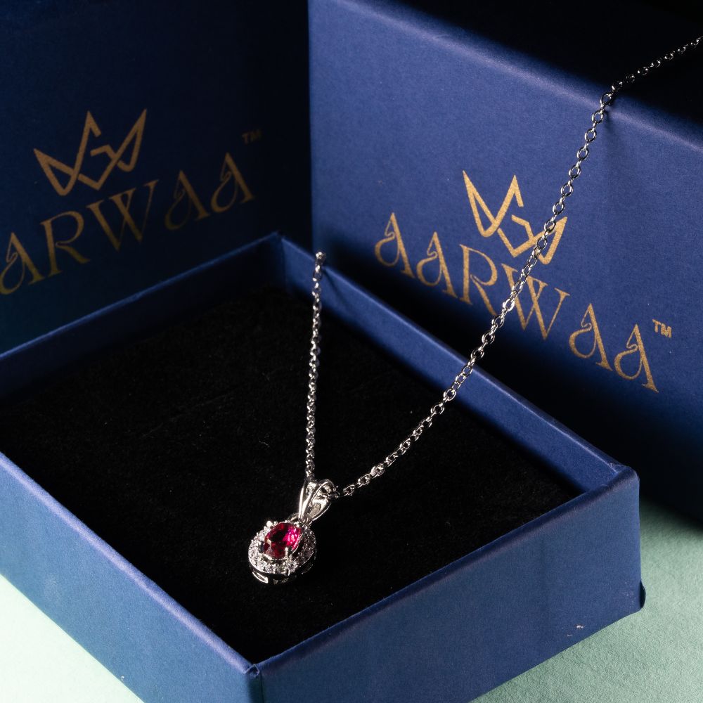 Red Oval Pendant Necklace